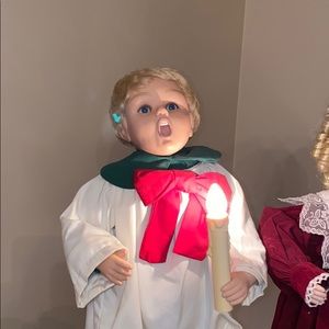 Sweet Singing Boy Caroler Animated Figure
